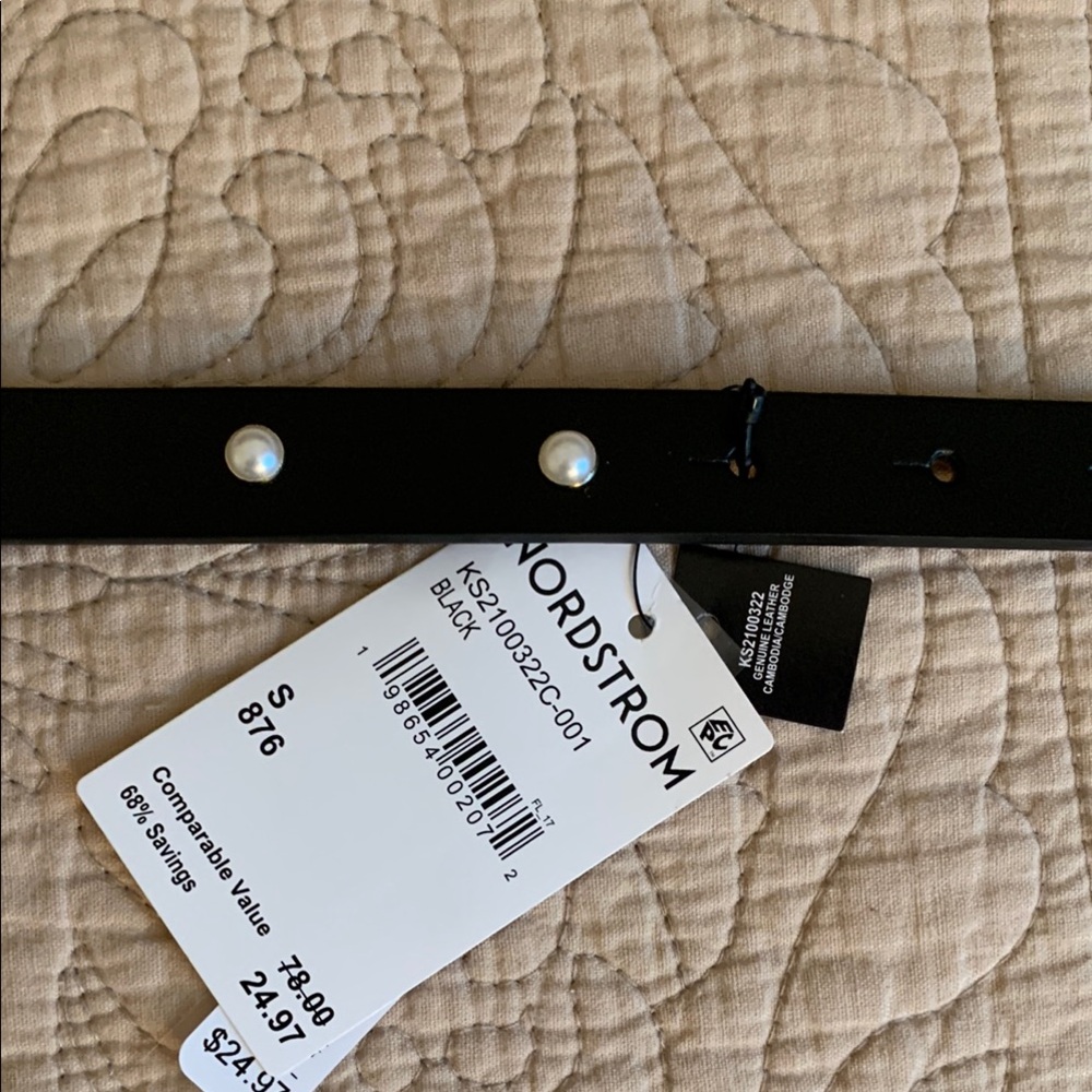 4 for 35 Bundle - Kate Spade Black leather Belt with Bow and Pearl Details - Picture 2 of 4